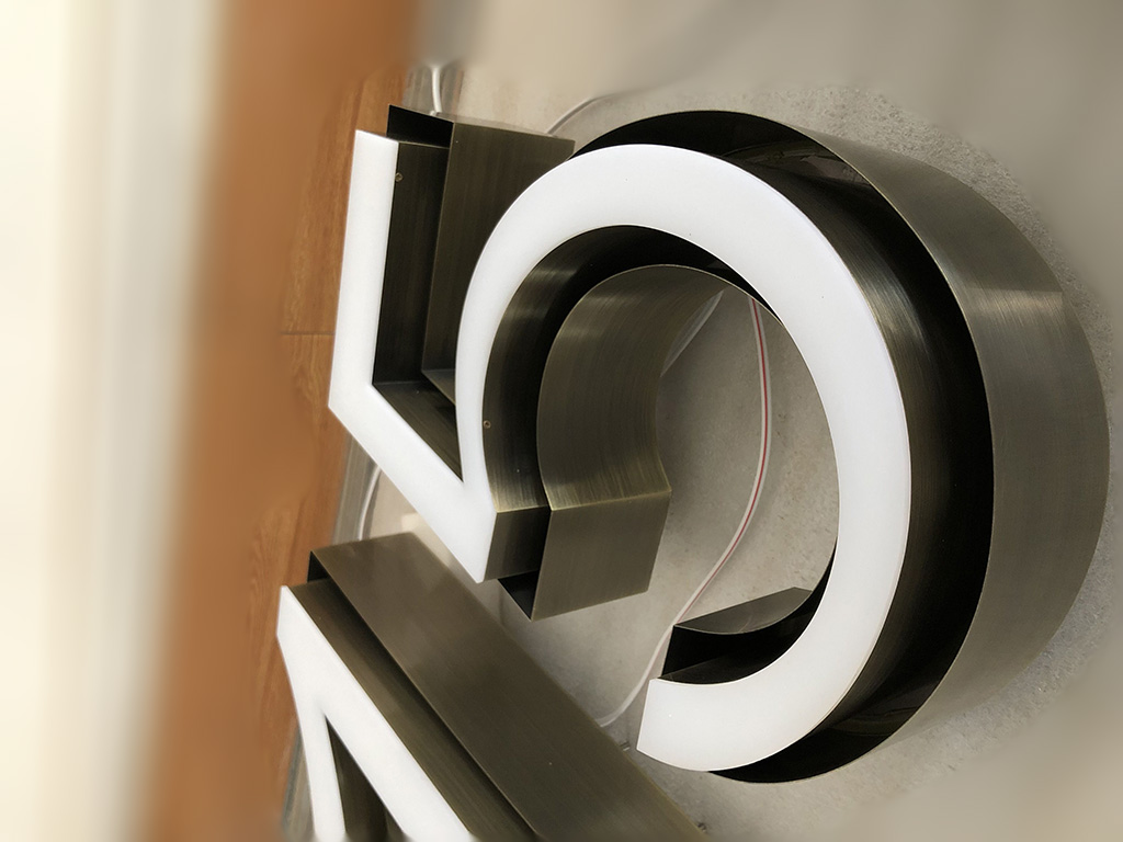 LED stainless steel reverse channel letters